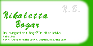 nikoletta bogar business card